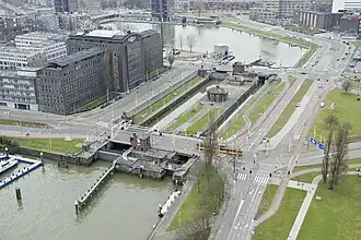 vue aérienne d'une station de pompage