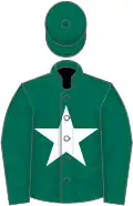 Dark green, white star