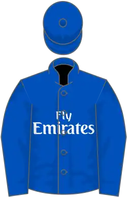 Bleu roy, le logo Emirates blanc