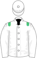 White, emerald green epaulets