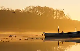 Lever de soleil sur le fleuve Pärnu