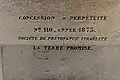 Concession par « la Terre promise », 1873.
