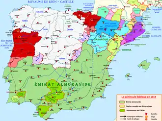 Le royaume de León-Castille de 1115 à 1144.