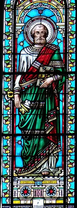 Vitrail représentant saint Pierre.