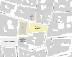 Plan schématisé de la place du Coderc.