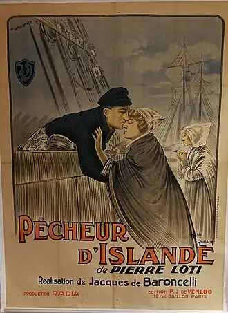 Pêcheur d'Islande (1924), affiche du film de Jacques de Baroncelli.