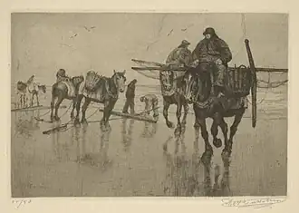 Pêcheurs de crevettes : le départ.