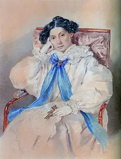 P.F. Sokolov, portrait d'Elisabeth Khitrovo, amie d'Alexandre Pouchkine