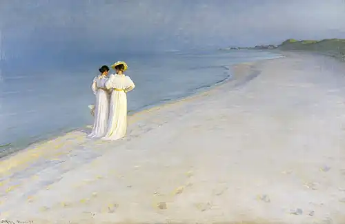 Soirée d'été sur la plage de Skagen, par Peder Severin Krøyer, en 1893.