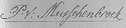 signature de Pieter van Musschenbroek