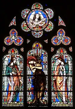 Madeleine entre deux anges, collatéral nord, chapelle Sainte-Madeleine.