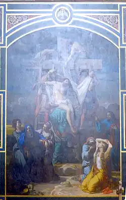 Descente de croix, fresque.