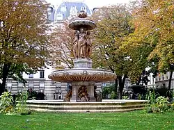 Fontaine du square Louvois à l'emplacement de l'hôtel disparu