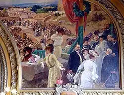 Fresque représentant la ville d'Orange (décoration murale du Train Bleu de la gare de Lyon à Paris).