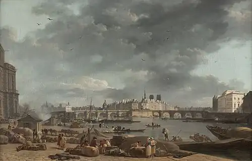 Port du Louvre vers 1790La Pointe de l'île de la Cité vue du port Saint-NicolasAlexandre Jean Noëlmusée Carnavalet