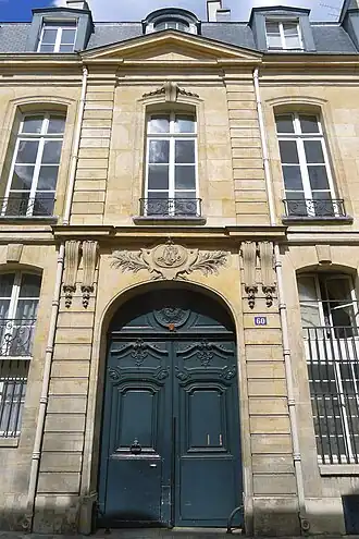 No&nbsp;60, entrée de l'hôtel du Prat ou Duprat.