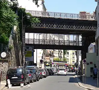 Le double pont de la rue Desnouettes.
