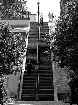 Escalier montant de la rue du Mont-Cenis vers la rue Cortot.