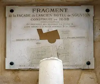 Tracé de l'enceinte sur une plaque.