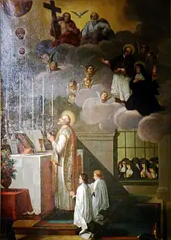 Saint Vincent de Paul célébrant la Sainte Messe.