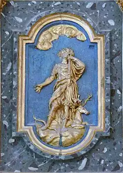 Panneau de la chaire représentant saint Julien.