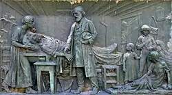 Bas-relief Raspail, le scientifique.