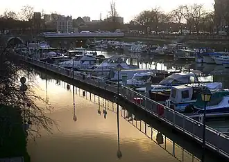 Le bassin de l'Arsenal inondé (janvier 2018)