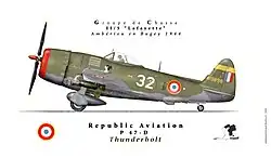 P47 D groupe de chasse II/5 Lafayette France 1944