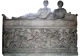 Combat entre les Grecs et les Amazones - IIe&nbsp;siècle  ap. J.-C. - Musée du Louvre.