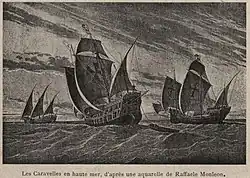 Les caravelles en haute mer