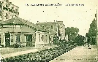 La seconde gare des Pavillons, construite par la Compagnie de l'Est en 1914.