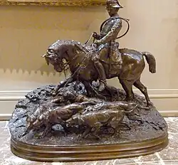 Valet de chiens à cheval, bronze, Paris, musée de la Chasse et de la Nature.