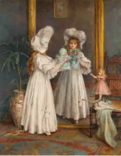 Playing with her dolls