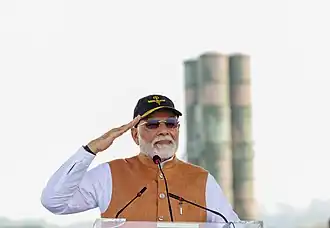 Narendra Modi sur la base le 13 mai 2025.