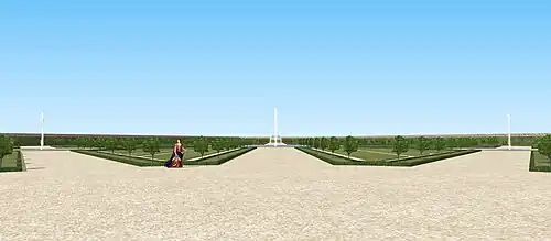 Restitution de l'entrée du potager du château de Saint-Maur (94), vers 1700.