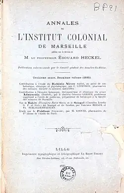 Annales de l'institut colonial de Marseille, 1895
