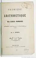Page de titre de Première arithmétique des écoles primaires (1872).