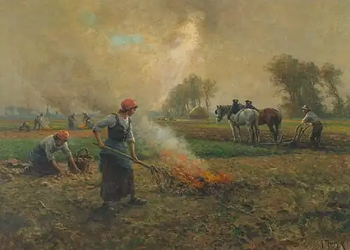 Paix et abondance - Huile sur toile, signée en bas à dr., 60&nbsp;×&nbsp;81&nbsp;cm , localisation inconnue.