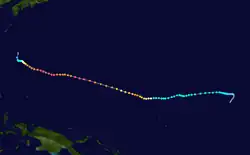Parcours du typhon Paka