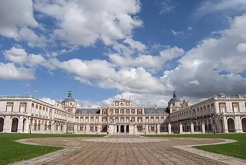 La façade du palais royal d'Aranjuez