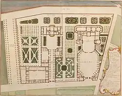 Plan du palais Bourbon (1730).