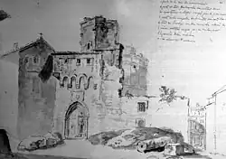 Porte fortifiée avec des tours fortifiées en arrière-plan