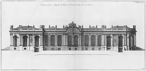 Façade méridionale du palais Bourbon (1752).