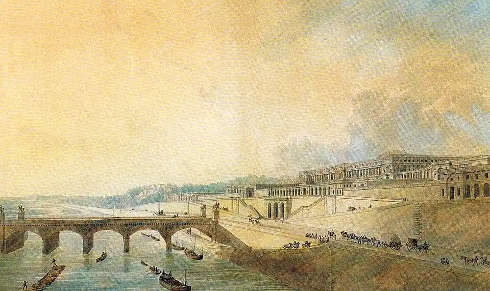 Vue du palais du Roi de Rome depuis la Seine.