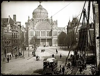Vue du Paleis voor Volksvlijt à Amsterdam, depuis le Weteringschans, mars-avril 1892.