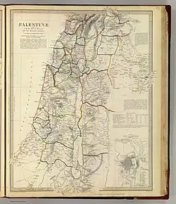 Description de l'image Palestine with the Hauran and the adjacent districts, William Hughes 1843.jpg.