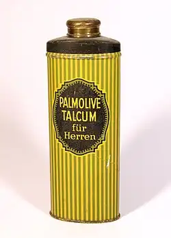 Talc pour hommes Palmolive.