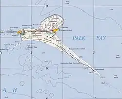 Carte de l'île en 1955.