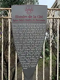 Panneau historique : église Saint-Charles-Borromée