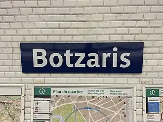 Plaque émaillée indiquant le nom de la station.